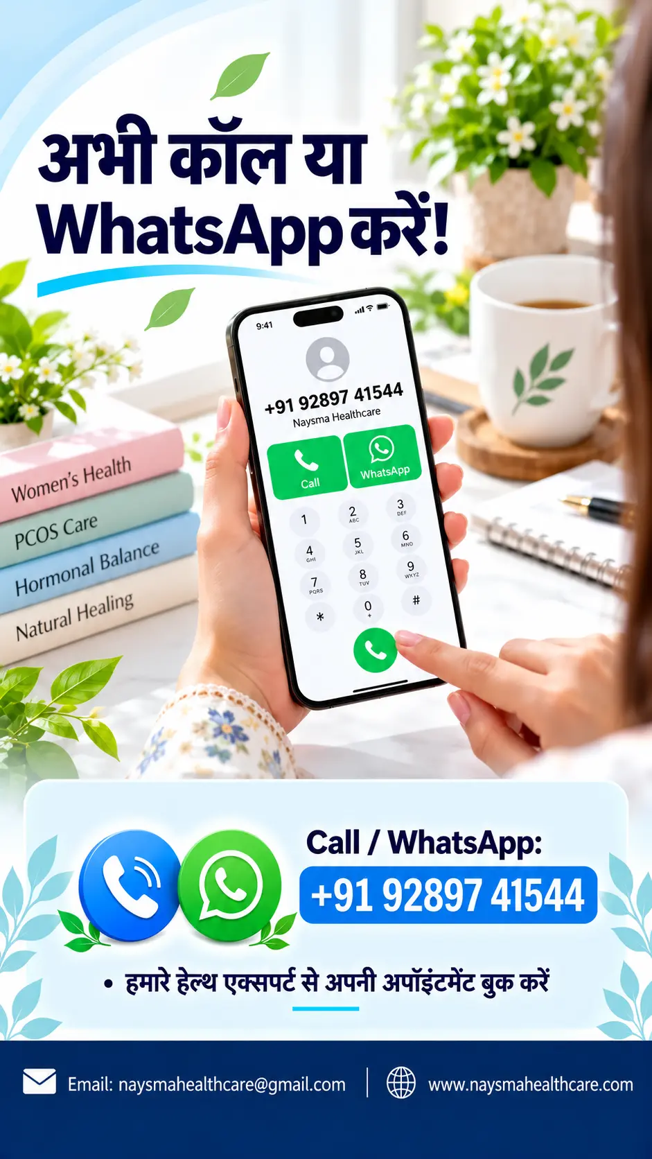 Telemedicine Call WhatsApp Poster